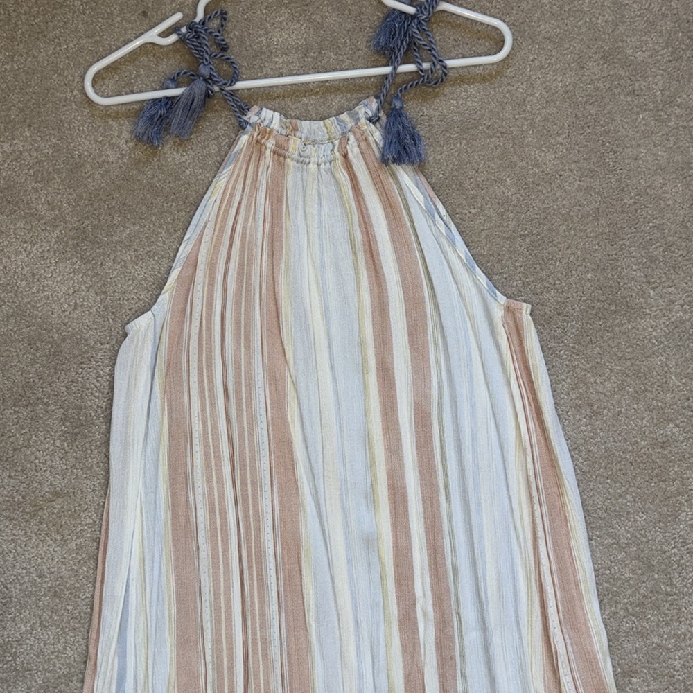 Hem & Thread Striped Dress with Tassel straps size Large